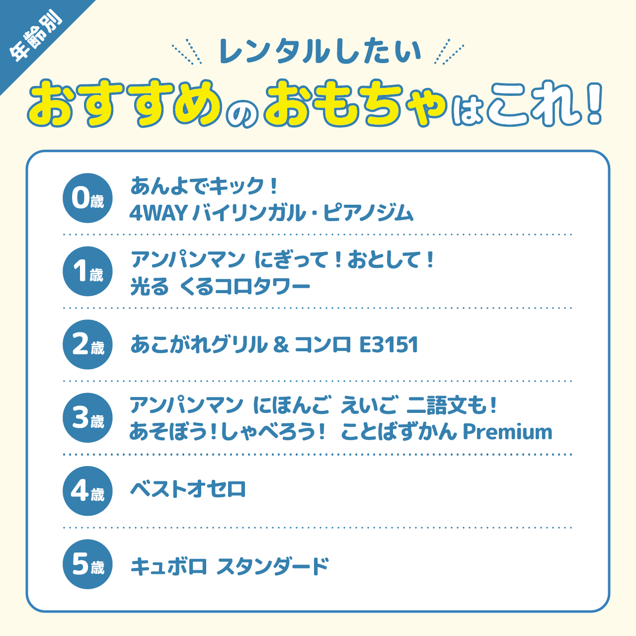 【年齢別】レンタルしたいおすすめのおもちゃはこれ！
