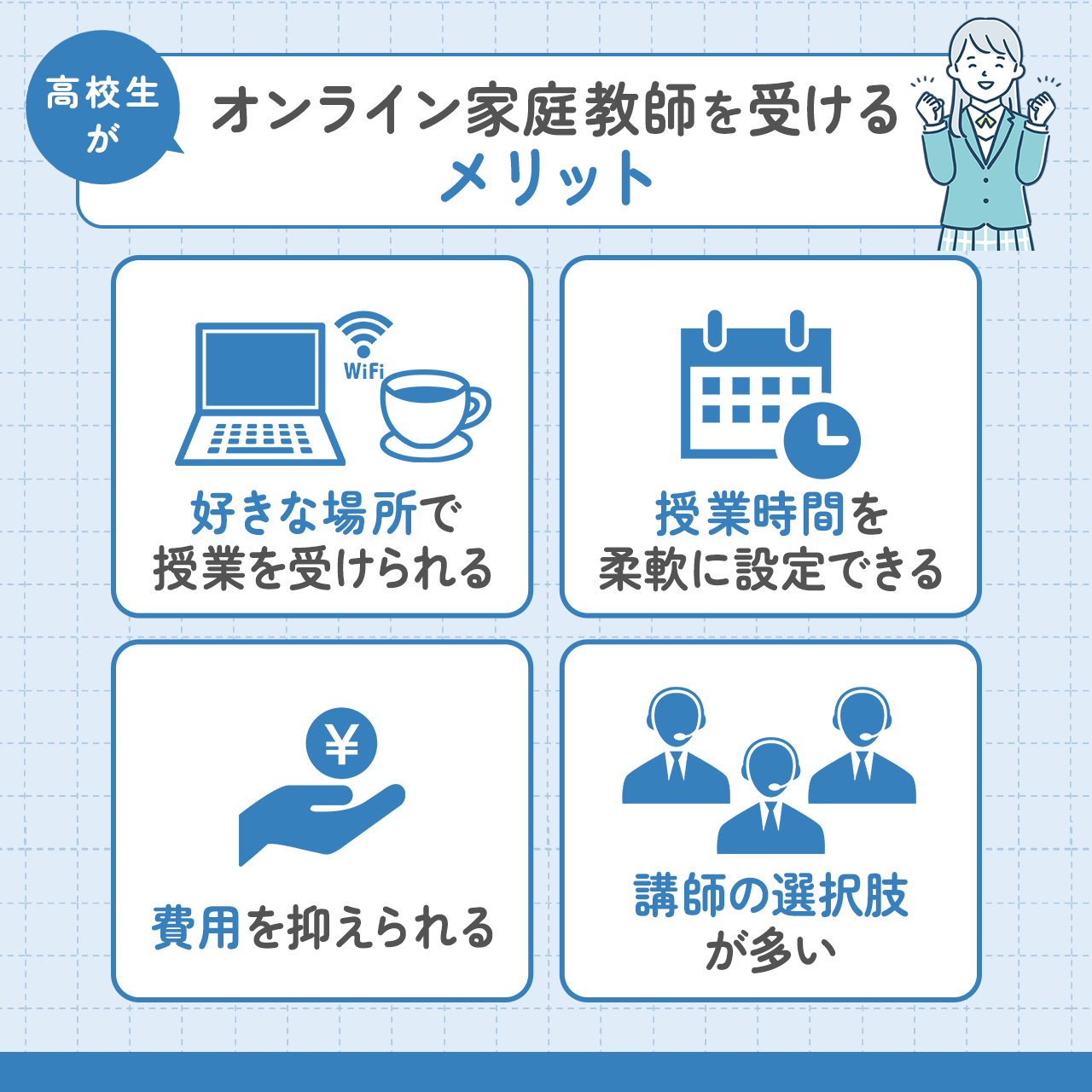 高校生がオンライン家庭教師を受けるメリット