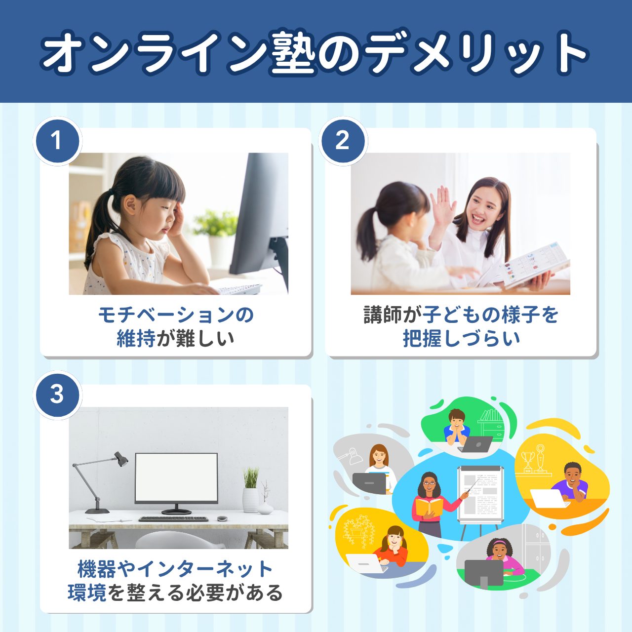 オンライン塾のデメリット