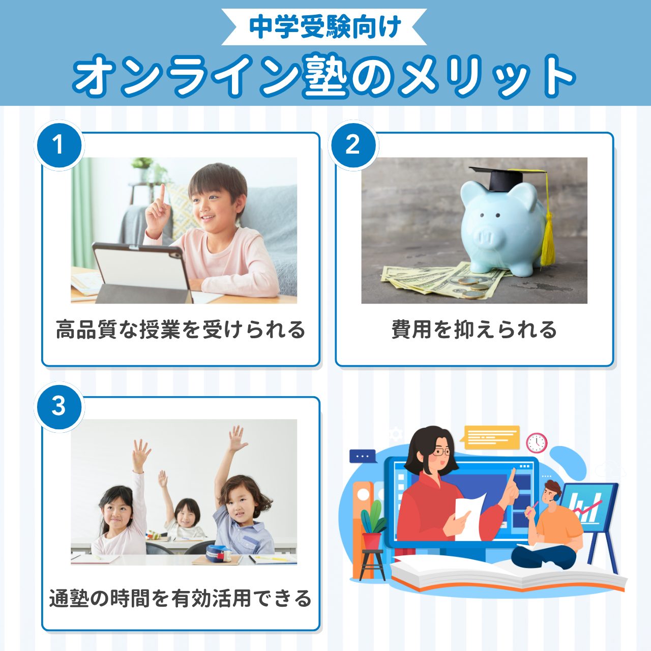 中学受験向けオンライン塾のメリット
